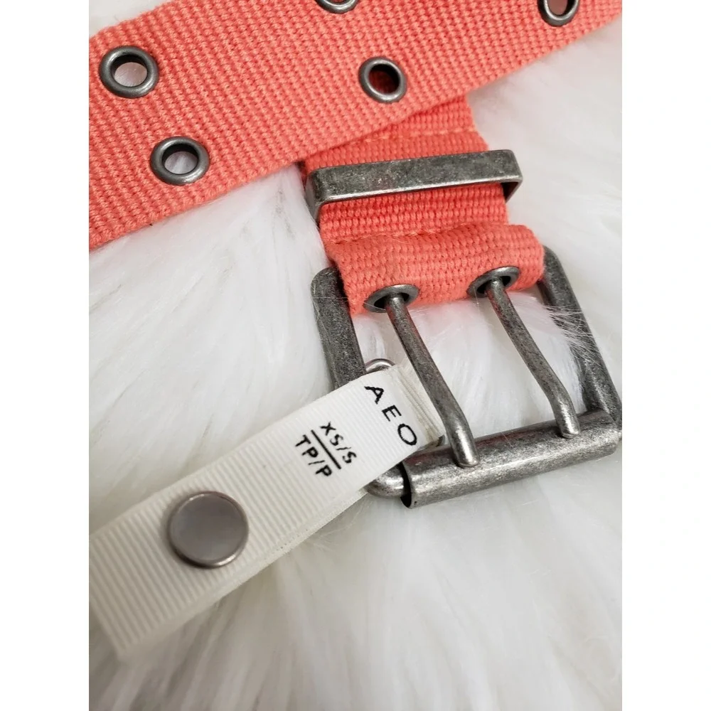 NEW Belt American‎ Eagle Womens Canvas Pink Grommets SIZE XS / S barbie gorpcore